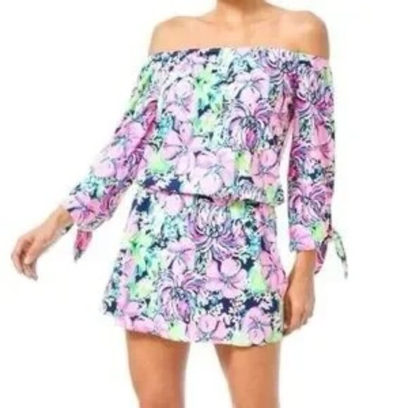 Lilly Pulitzer Pink Blossom Lana Skort Romper Dress Small Like New - Picture 12 of 12